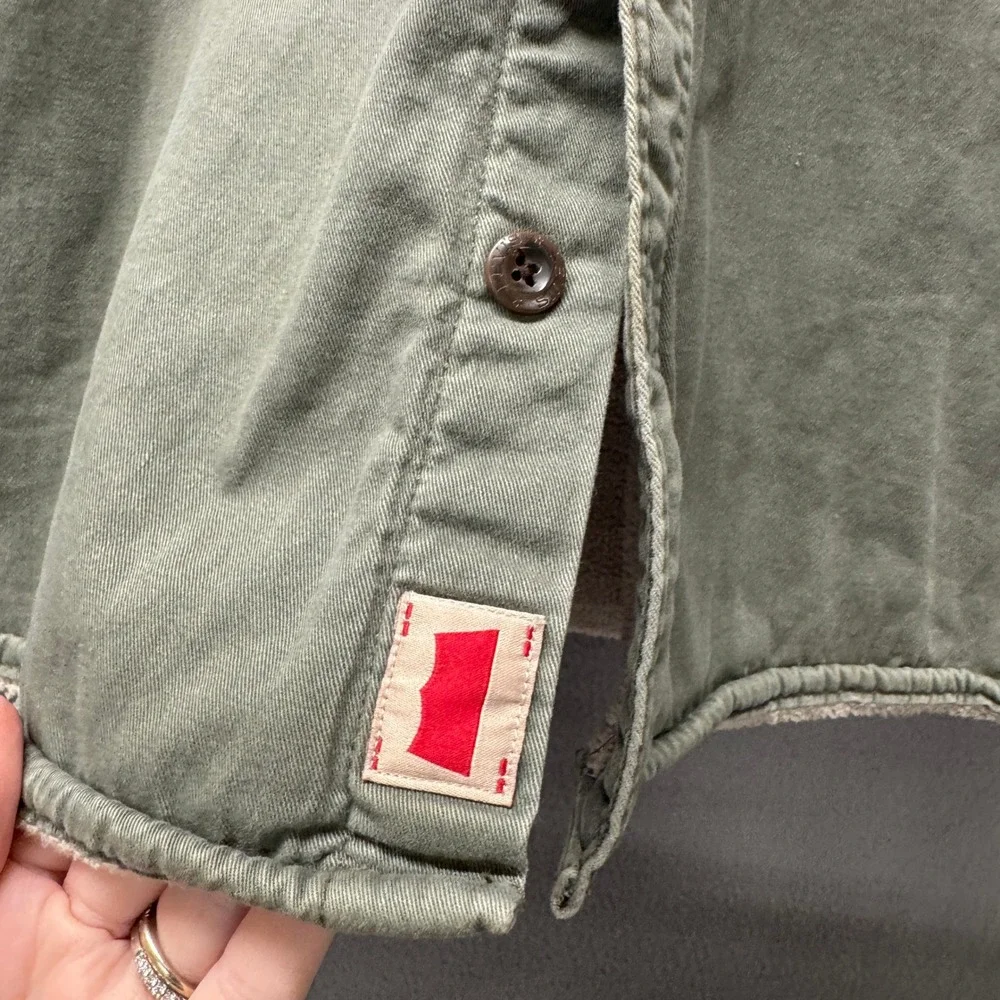 Levi's Shirt Jacket Mens XL Sherpa Lined Olive Green Workwear Shacket Classic - Picture 4 of 9